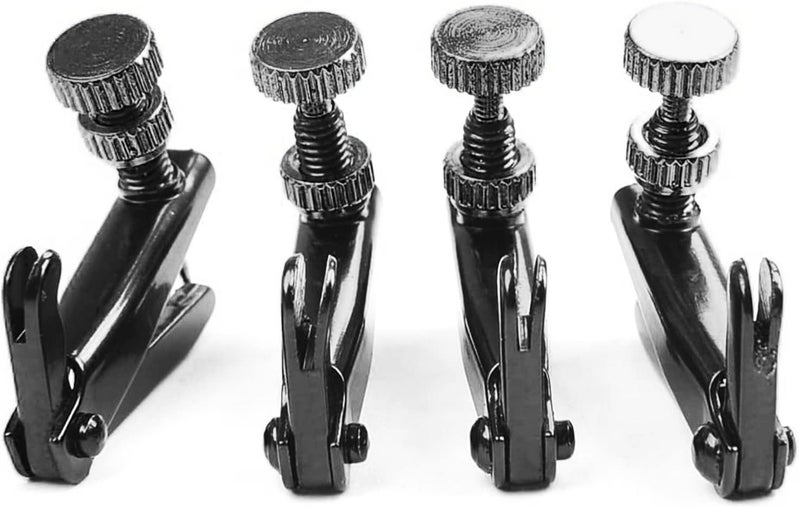 KAIY Violin Fine Tuner for 3/4 4/4 Violin, Violin String Fine Adjuster Tuners Stainless Metal String Spinner Adjuster, Nickel Plated Anti Rust, 4 Pcs Black - Image 5